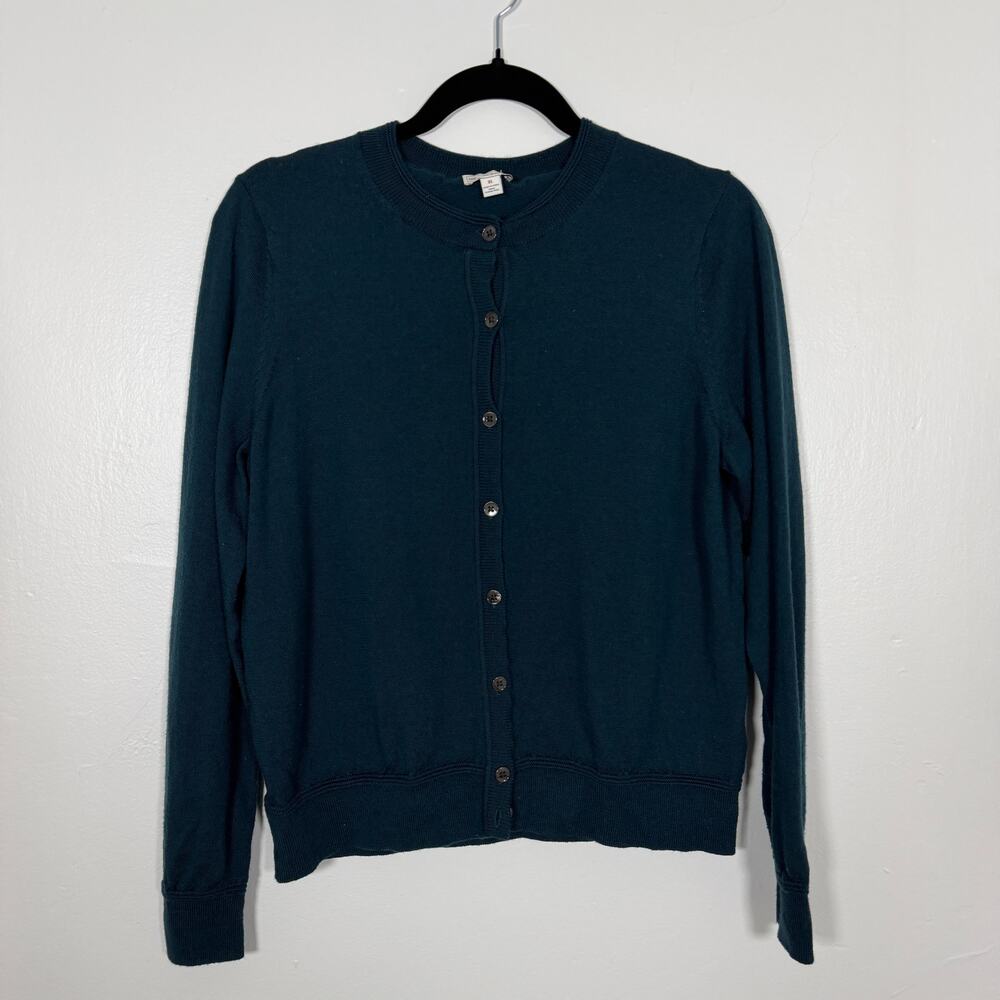 Gap Extra Fine Merino Wool Cardigan Women’s XL Teal Button Front Sweater